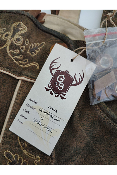 GWEIH & SILK Kožené dámské kraťasy s laclem a kšandami vintage retro Vel. DE 38 | GWEIH & SILK | obrázek 6