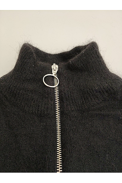 VERO MODA Černý dámský pletený kardigan na zip se stojáčkem Velikost EU M | VERO MODA | obrázek 4