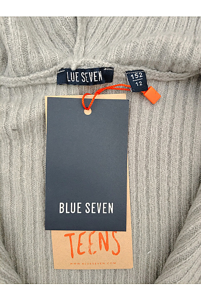 Blue Seven Dívčí šedý pletený svetr s kapucí na knoflíky Vel. EU 152 | Blue Seven | obrázek 5