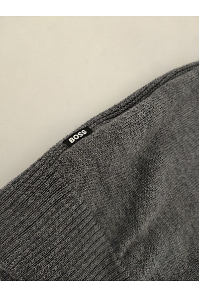Hugo Boss Pánský šedý vlněný pletený kardigan na zip se stojáčkem Velikost M | Hugo Boss | obrázek 5