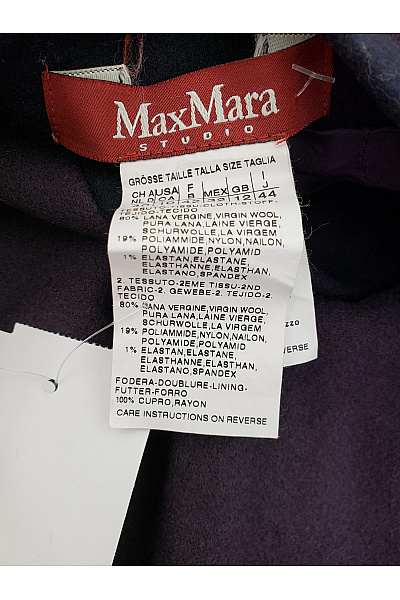 Max Mara Fialová vlněná pouzdrová sukně s vysokým pasem Vel. IT 40 | Max Mara | obrázek 7