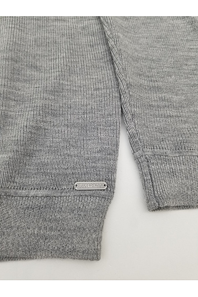 Super Stition Šedý vlněný merino pulovr se stojáčkem na zip Vel. M | Super Stition | obrázek 2