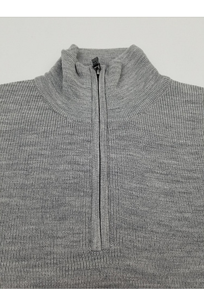 Super Stition Šedý vlněný merino pulovr se stojáčkem na zip Vel. M | Super Stition | obrázek 3
