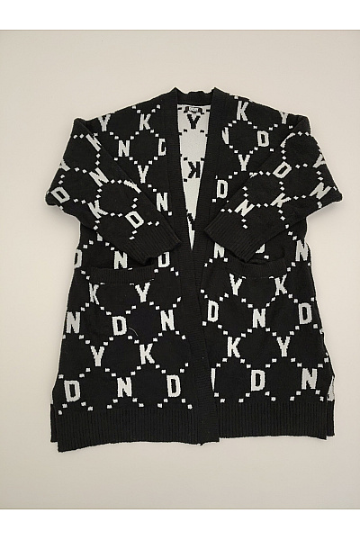 Donna Karan Černobílý vzorovaný kardigan oversized Vel. L | Donna Karan | obrázek 2