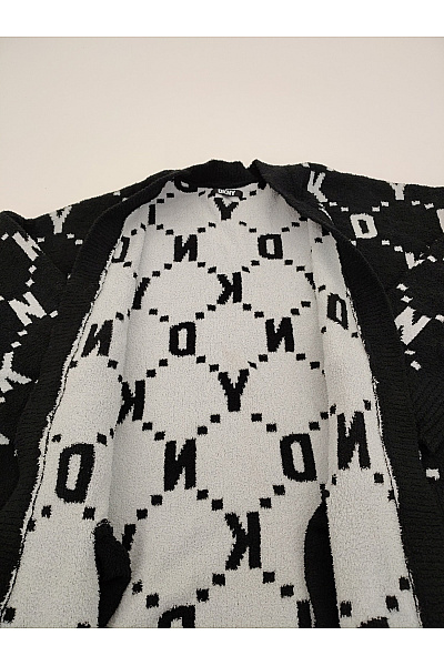 Donna Karan Černobílý vzorovaný kardigan oversized Vel. L | Donna Karan | obrázek 4