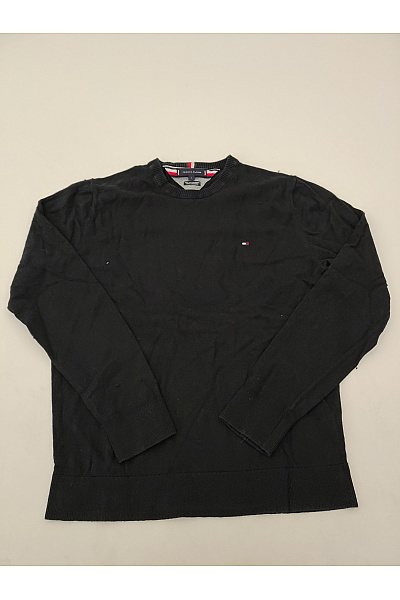 TOMMY HILFIGER Černý bavlněný pánský pulovr basic Velikost L | TOMMY HILFIGER | obrázek 2