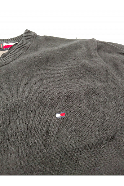 TOMMY HILFIGER Černý bavlněný pánský pulovr basic Velikost L | TOMMY HILFIGER | obrázek 3