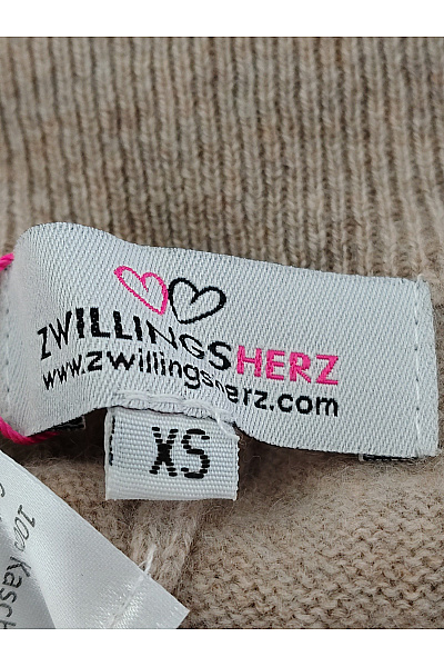 Zwillingsherz Béžové kašmírové široké pletené kalhoty s kapsami Vel. XS | Zwillingsherz | obrázek 7