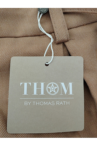 THOM By Thomas Rath Hnědé široké kalhoty s vysokým pasem na zavazování Velikost DE 44 | THOM By Thomas Rath | obrázek 6