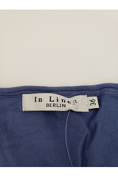 IN LINEA Dámský modrý pletený pulovr s výstřihem do V basic Vel. DE 36 | IN LINEA | obrázek 3