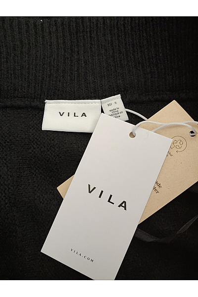 VILA Černá midi áčková sukně s pružným pasem Velikost EU S | VILA | obrázek 5