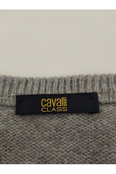 Roberto cavalli Šedý kašmírový pulovr basic pletený Vel. M | roberto cavalli | obrázek 3