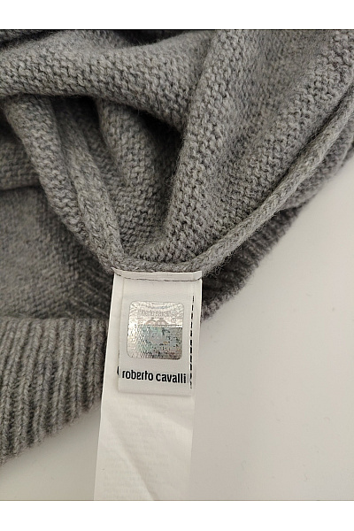 Roberto cavalli Šedý kašmírový pulovr basic pletený Vel. M | roberto cavalli | obrázek 4