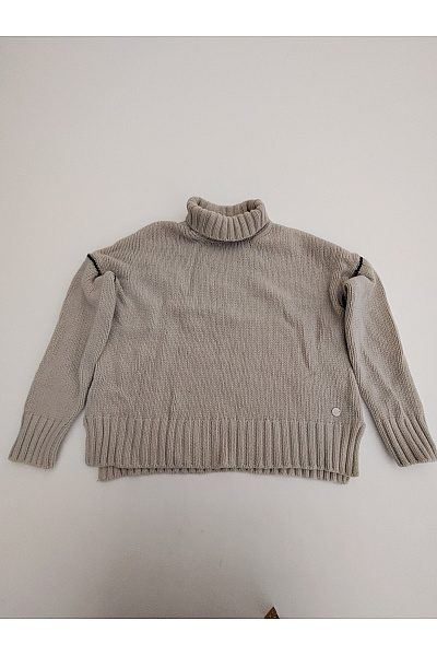 Woolrich Béžový dámský pletený rolák oversized se spadlými rameny Velikost XS | Woolrich | obrázek 2