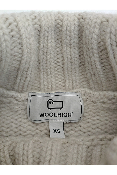 Woolrich Béžový dámský pletený rolák oversized se spadlými rameny Velikost XS | Woolrich | obrázek 6