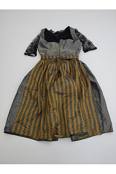 Turi Landhaus Bavlněné Dirndl šaty S Páskem Midi Retro Vel. DE 40