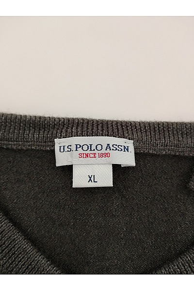 U.S.POLO ASSN. Šedý vlněný merino pulovr s copánkovým vzorem Velikost US XL | U.S.POLO ASSN. | obrázek 5