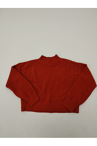 Hollister Červený Crop Pulovr Se Stojáčkem žebrovaný Velikost M