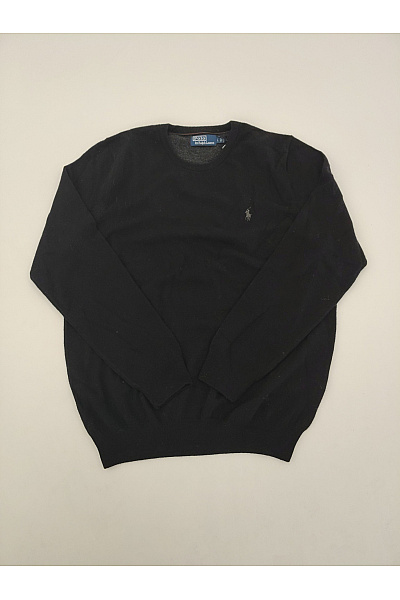 Ralph Lauren Černý Vlněný Pulovr Basic Elegantní Velikost L