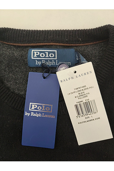 Ralph Lauren Černý vlněný pulovr basic elegantní Velikost L | Ralph Lauren | obrázek 3