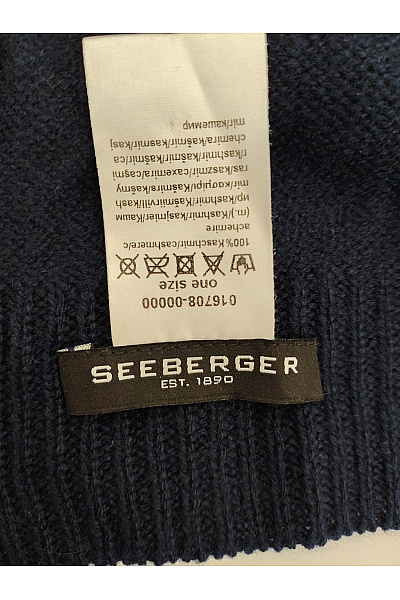 SEEBERGER Modrá kašmírová pletená šála Velikost one size | SEEBERGER | obrázek 5