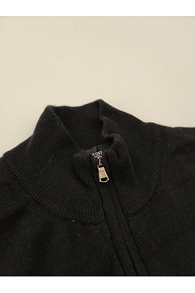 LAWRENCE GREY Černý kašmírový pánský svetr na zip se stojáčkem Vel. XXL | LAWRENCE GREY | obrázek 3