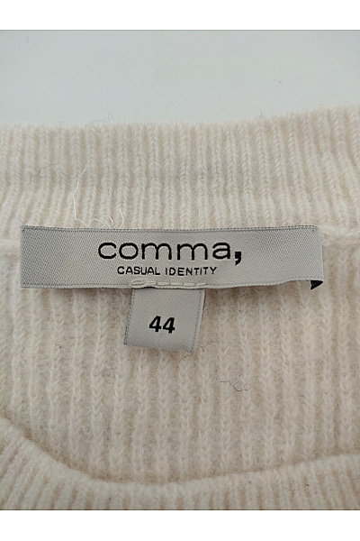 COMMA Béžový vlněný pletený žebrovaný pulovr se spadlými rameny Velikost EU 44 | COMMA | obrázek 6