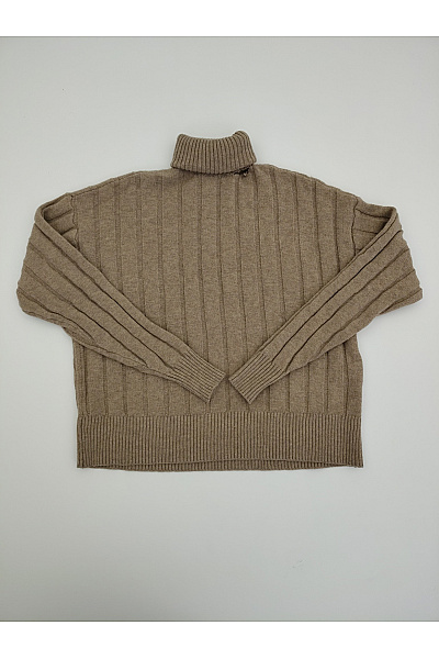 VERO MODA Béžový žebrovaný Rolák Oversized Velikost EU XS
