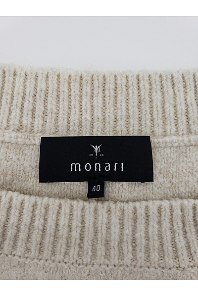 Monari Béžový pletený oversized pulovr s nápisem Velikost EU 40 | monari | obrázek 7