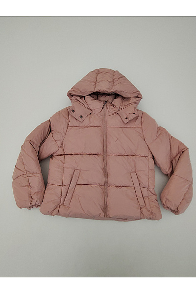 ONLY Růžová prošívaná puffer bunda s kapucí Velikost XL | ONLY | obrázek 2