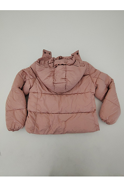 ONLY Růžová prošívaná puffer bunda s kapucí Velikost XL | ONLY | obrázek 3