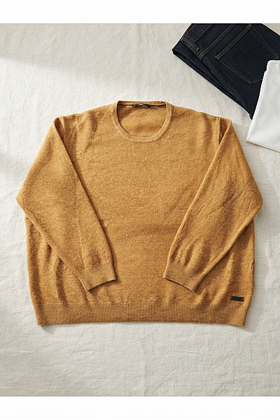 PIERRE CARDIN Dámský Vlněný Merino Pulovr Hnědý Basic Vel. 5XL