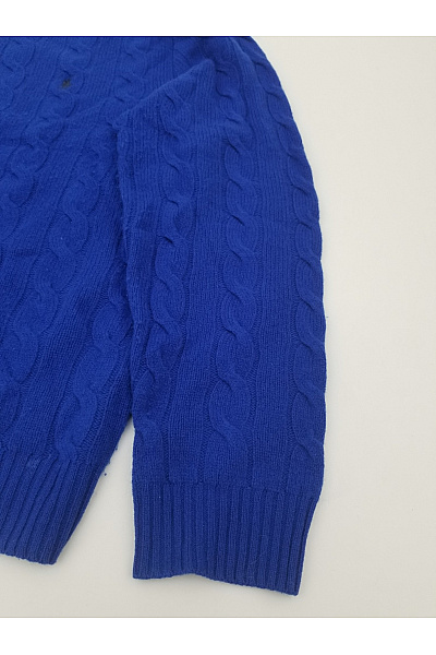 Ralph Lauren Modrý vlněný pulovr s copánkovým vzorem Vel. US XL | Ralph Lauren | obrázek 2