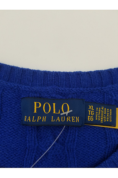 Ralph Lauren Modrý vlněný pulovr s copánkovým vzorem Vel. US XL | Ralph Lauren | obrázek 5