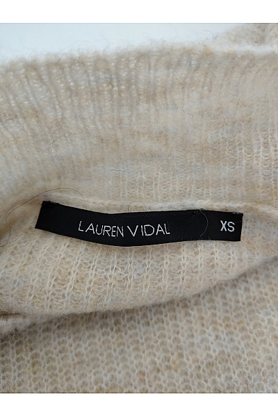LAUREN VIDAL Béžový pletený pulovr se stojáčkem a knoflíky Velikost XS | LAUREN VIDAL | obrázek 5
