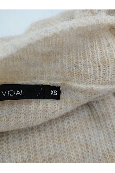 LAUREN VIDAL Béžový pletený pulovr se stojáčkem a knoflíky Velikost XS | LAUREN VIDAL | obrázek 6