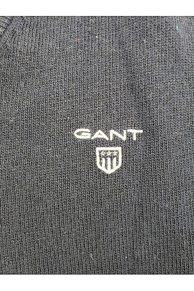 GANT Pánský vlněný pulovr s výstřihem do V modrý Velikost M | GANT | obrázek 3