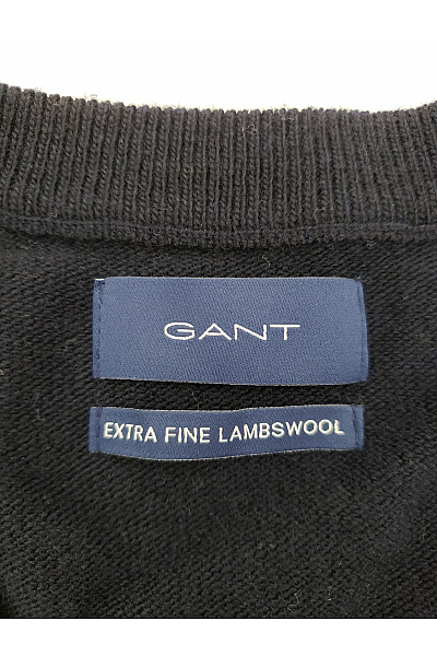 GANT Pánský vlněný pulovr s výstřihem do V modrý Velikost M | GANT | obrázek 7