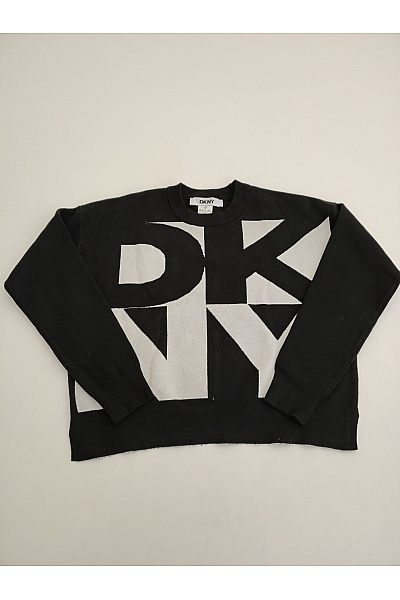 Donna Karan Černobílý Pletený Pulovr Oversized Vel. US XS
