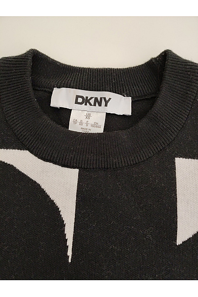Donna Karan Černobílý pletený pulovr oversized Vel. US XS | Donna Karan | obrázek 3