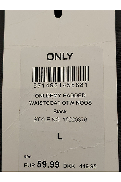 ONLY Černá prošívaná zateplená vesta s kapucí Vel. L | ONLY | obrázek 8