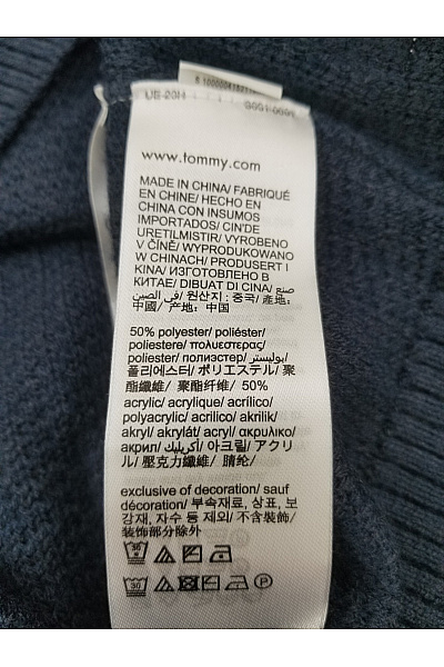 TOMMY HILFIGER Modrý pletený pulovr přes hlavu basic Vel. M | TOMMY HILFIGER | obrázek 6