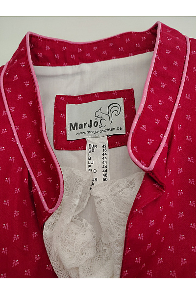 MARJO Červené bavlněné dirndl šaty puntíkované midi Velikost EU 42 | MARJO | obrázek 7