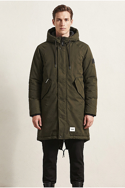 Khujo Pánská Khaki Parka S Kapucí Zimní Zateplená Vel. S