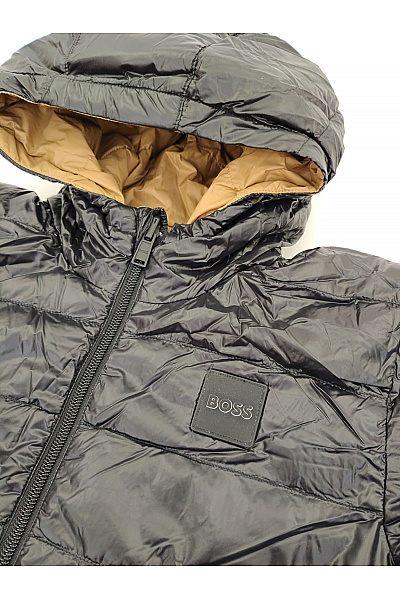Hugo Boss Černá prošívaná puffer bunda s kapucí oboustranná Vel. 12-XS | Hugo Boss | obrázek 3