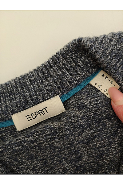 Esprit Pánský bavlněný pulovr s výstřihem do V šedý Velikost M | Esprit | obrázek 7