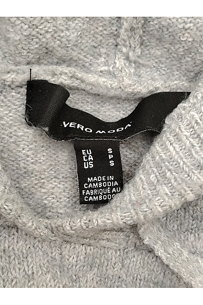 VERO MODA Šedý pletený dámský pulovr s kapucí Vel. EU S | VERO MODA | obrázek 5