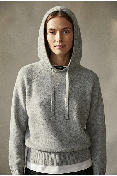 VERO MODA Šedý Pletený Dámský Pulovr S Kapucí Vel. EU S