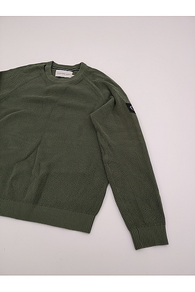 Calvin Klein Pánský khaki pletený pulovr přes hlavu Vel. L | Calvin Klein | obrázek 2