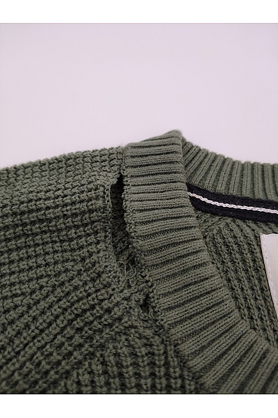 Calvin Klein Pánský khaki pletený pulovr přes hlavu Vel. L | Calvin Klein | obrázek 3